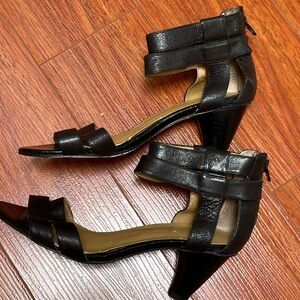 Women’s Nine West Black Strappy Heel Sandals 6.5
